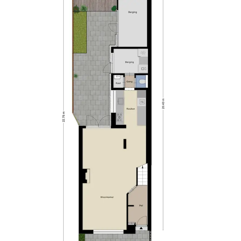 Plattegrond 1 van Beverwijkerstraatweg 14