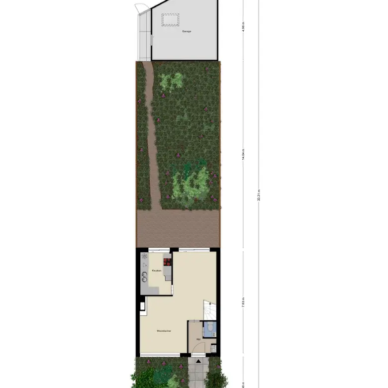 Plattegrond 1 van Van Hoockerkenstraat 3