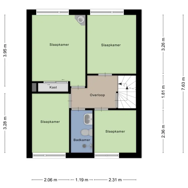 Plattegrond 3 van Van Hoockerkenstraat 3