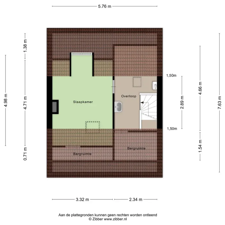 Plattegrond 4 van Van Hoockerkenstraat 3