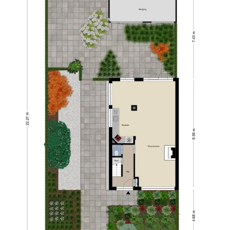 Plattegrond 1 van J.J. van Nesstraat 1