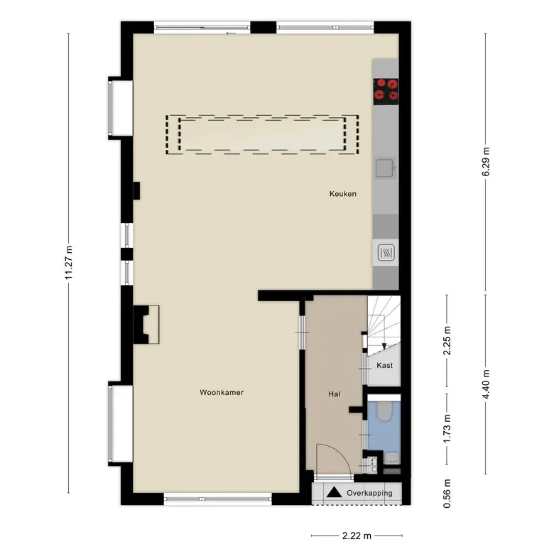 Plattegrond 1 van Van Bergenlaan 12