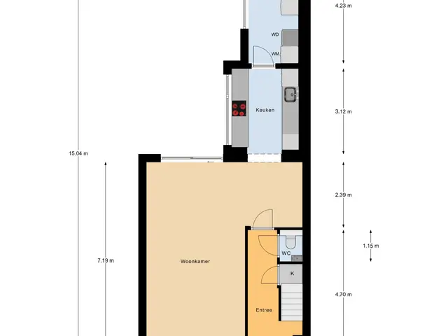 Plattegrond van De Hoogstraat 4