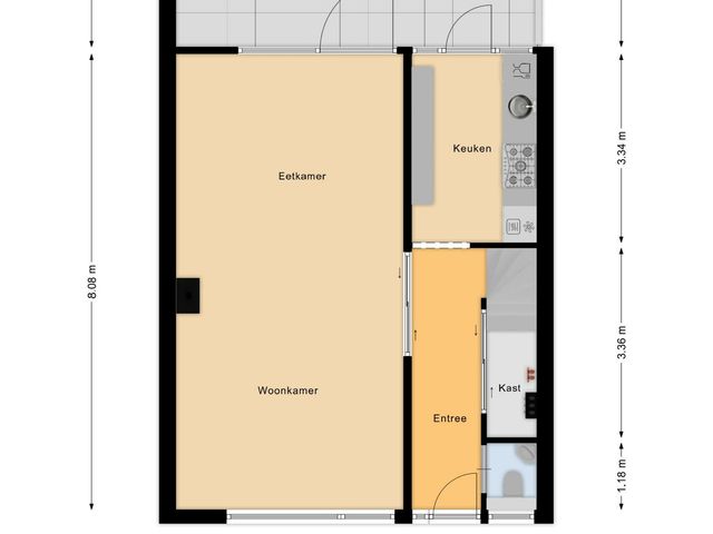 Plattegrond van Van Ruysdaelstraat 12