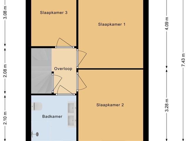 Plattegrond van Zustersteeg 6