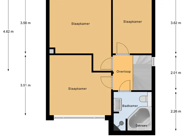 Plattegrond van Trompstraat 21