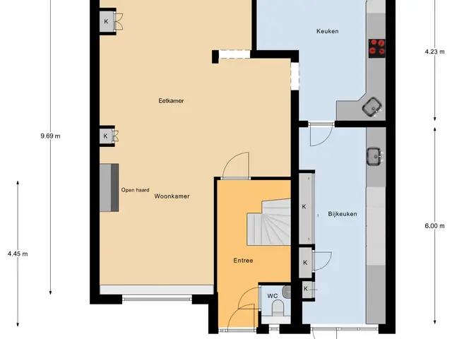 Plattegrond van Trompstraat 21