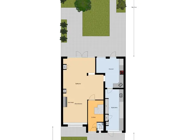 Plattegrond van Trompstraat 21