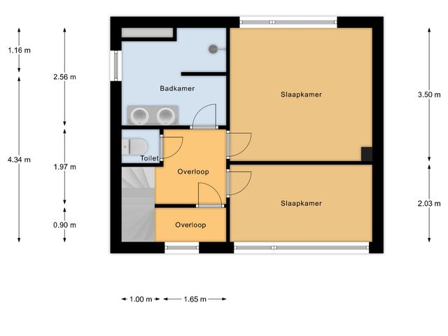 Plattegrond van Karrestraat 13