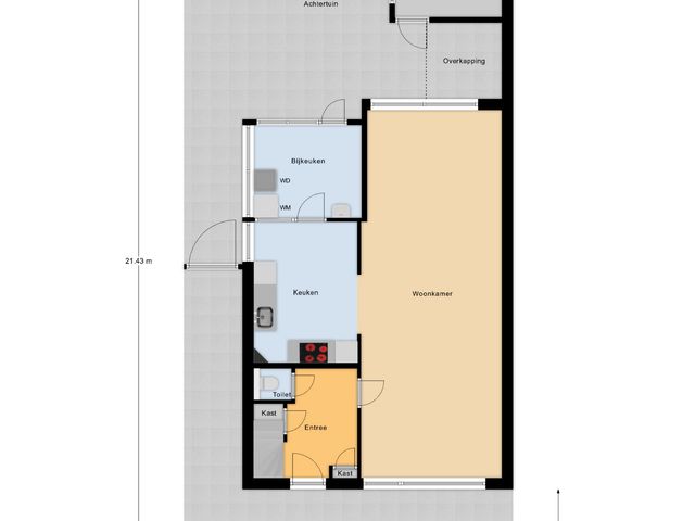 Plattegrond van Karrestraat 13