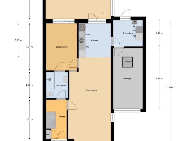 Plattegrond van Torenstraat 145