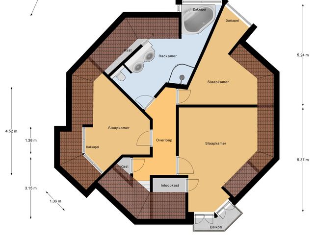 Plattegrond van Akkerstraat 3C