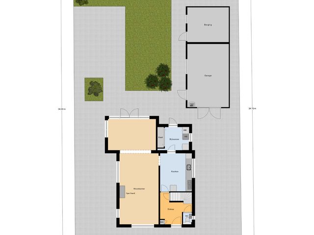 Plattegrond van Deken van Baarstraat 45