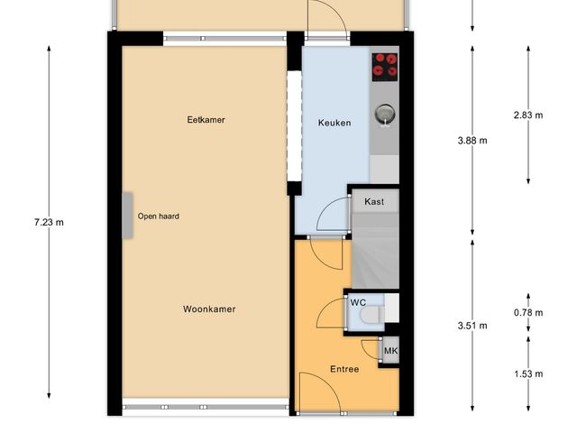 Plattegrond van Freesiastraat 10