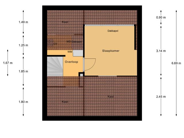 Plattegrond van Leliestraat 3
