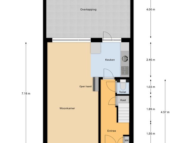 Plattegrond van De Hoogstraat 12