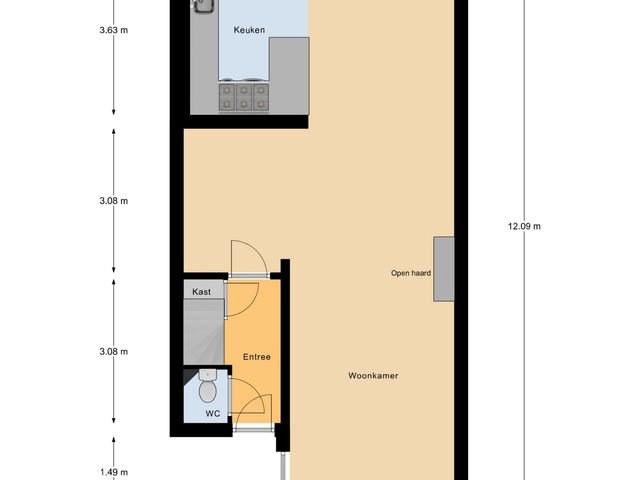 Plattegrond van Rembrandtstraat 26