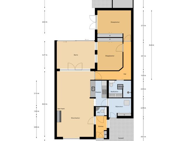 Plattegrond van Egelantierlaan 28