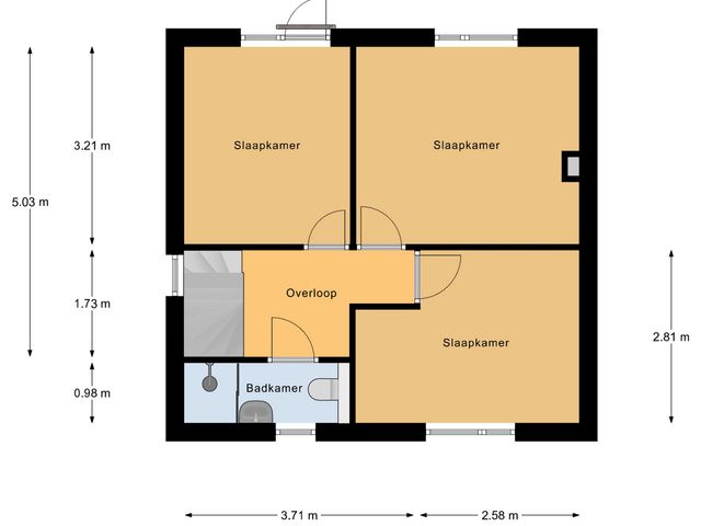 Plattegrond van Marijkelaan 6
