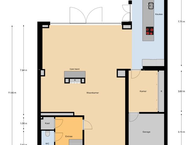 Plattegrond van Jonkheer de la Courtstraat 28