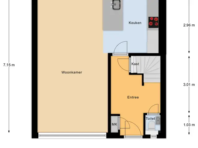 Plattegrond van Jan Steenstraat 28