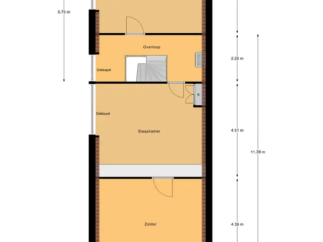 Plattegrond van Deken van Baarstraat 21A