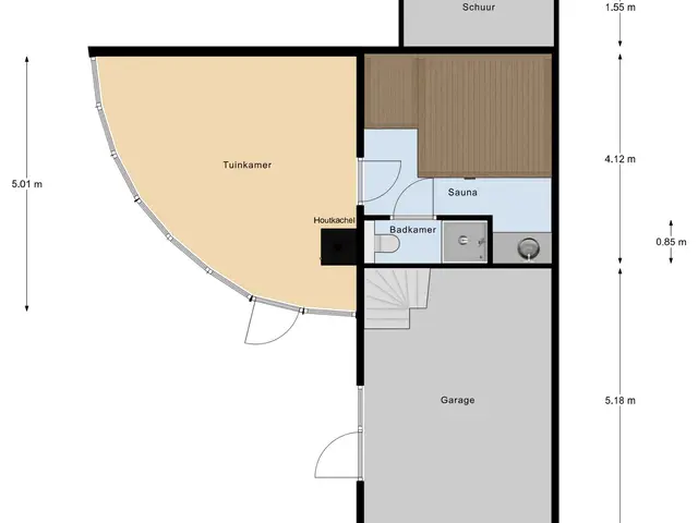 Plattegrond van Deken van Baarstraat 21A