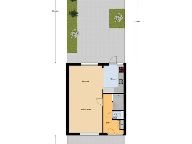 Plattegrond van Schubertstraat 12