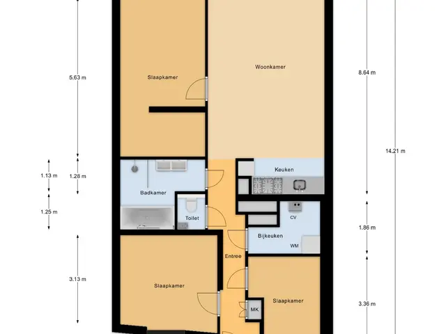 Plattegrond van De Klok 54