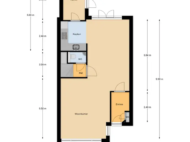 Plattegrond van Jacques Perklaan 25