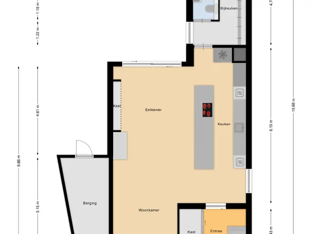 Plattegrond van Torenstraat 3A