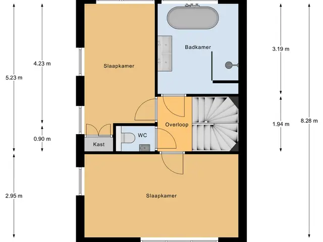Plattegrond van Nassau Dwarsstraat 55