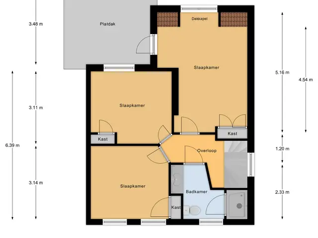 Plattegrond van Pastoor Becxstraat 6A