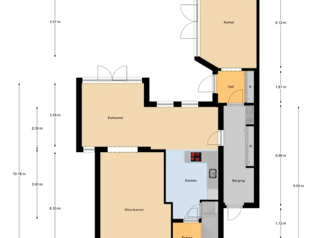 Plattegrond van Pastoor Becxstraat 6A