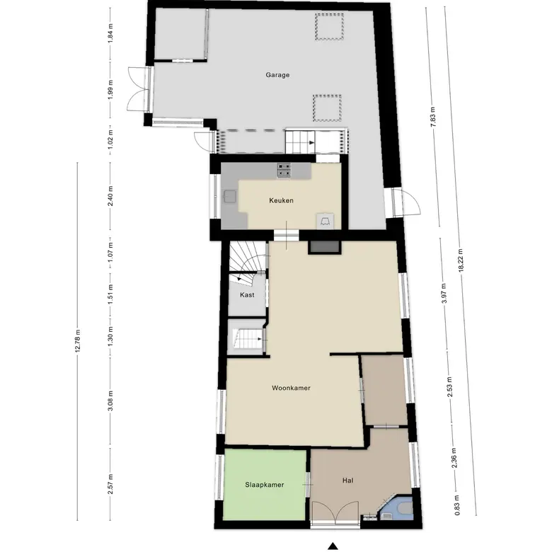 Plattegrond 1 van Koudenhorn 64A