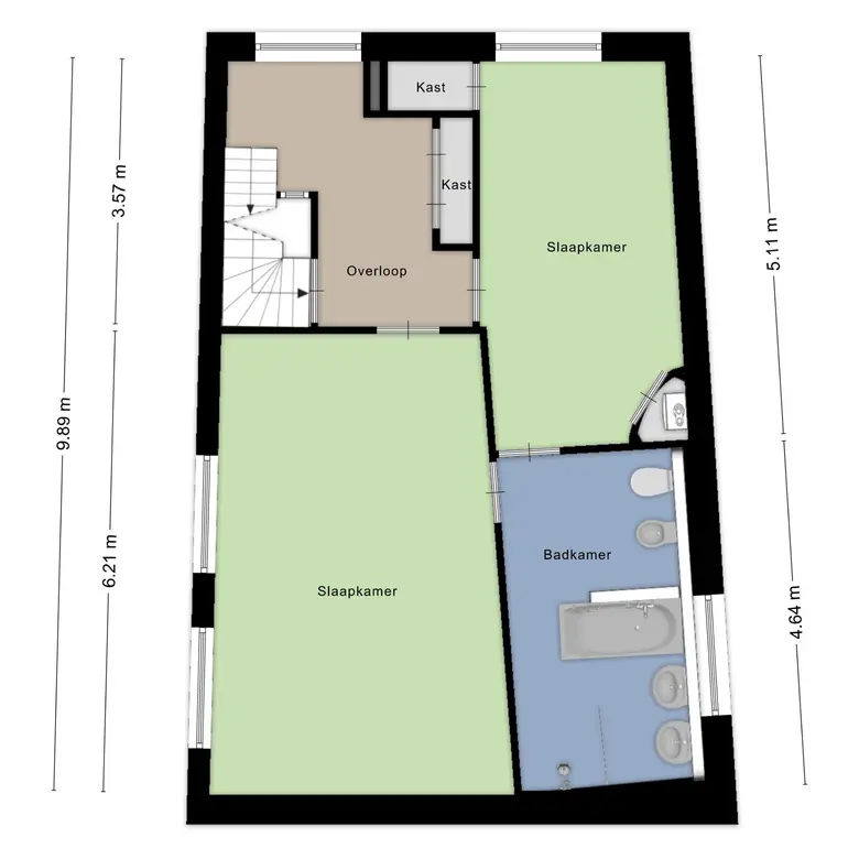 Plattegrond 2 van Koudenhorn 64A