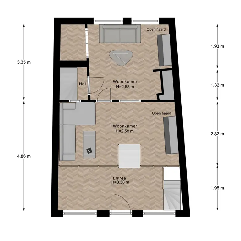 Plattegrond 1 van Zuiderspui 4
