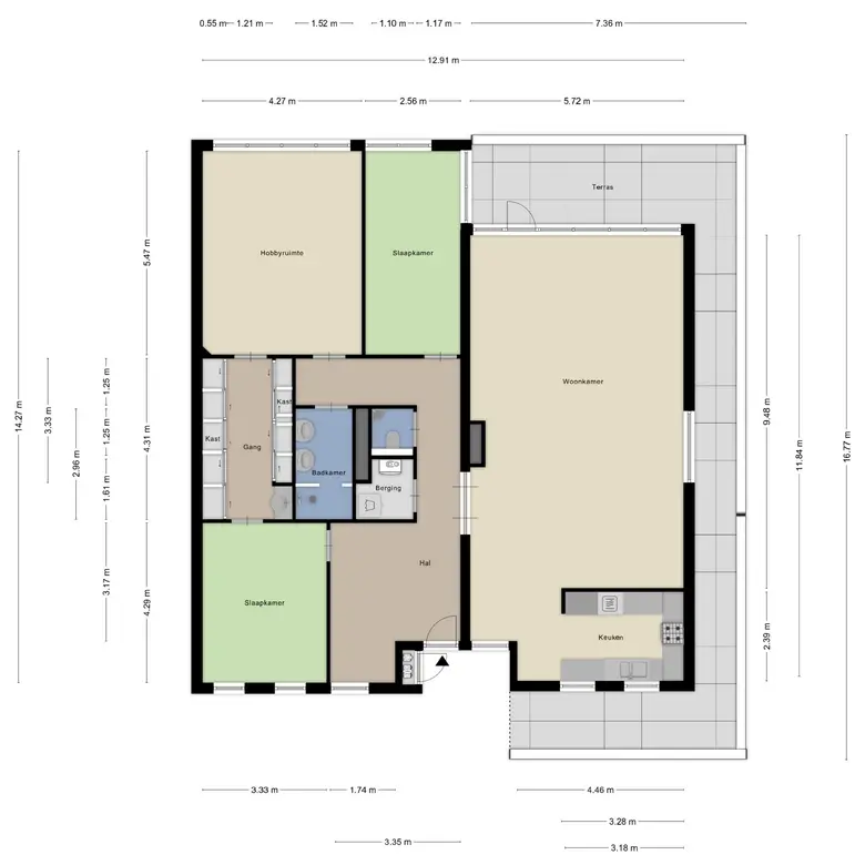 Plattegrond 1 van Koperwiekplein 57