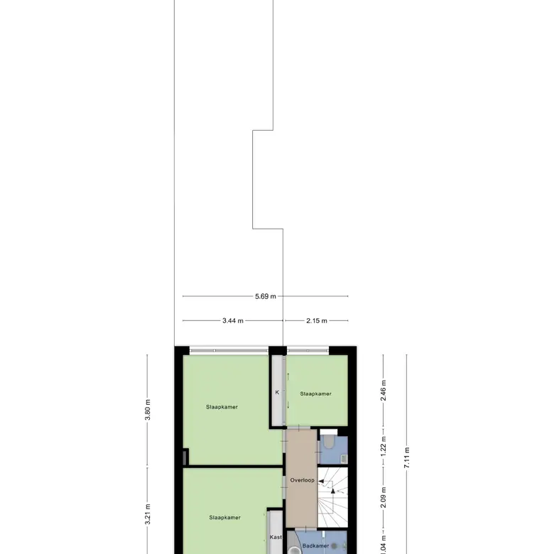 Plattegrond 3 van Woudrustlaan 4