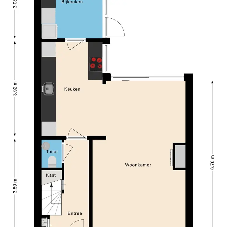 Plattegrond 2 van Pieter de Hooghstraat 65