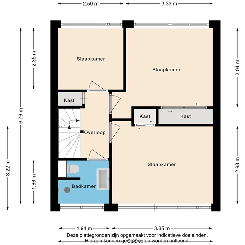 Plattegrond 3 van Pieter de Hooghstraat 65