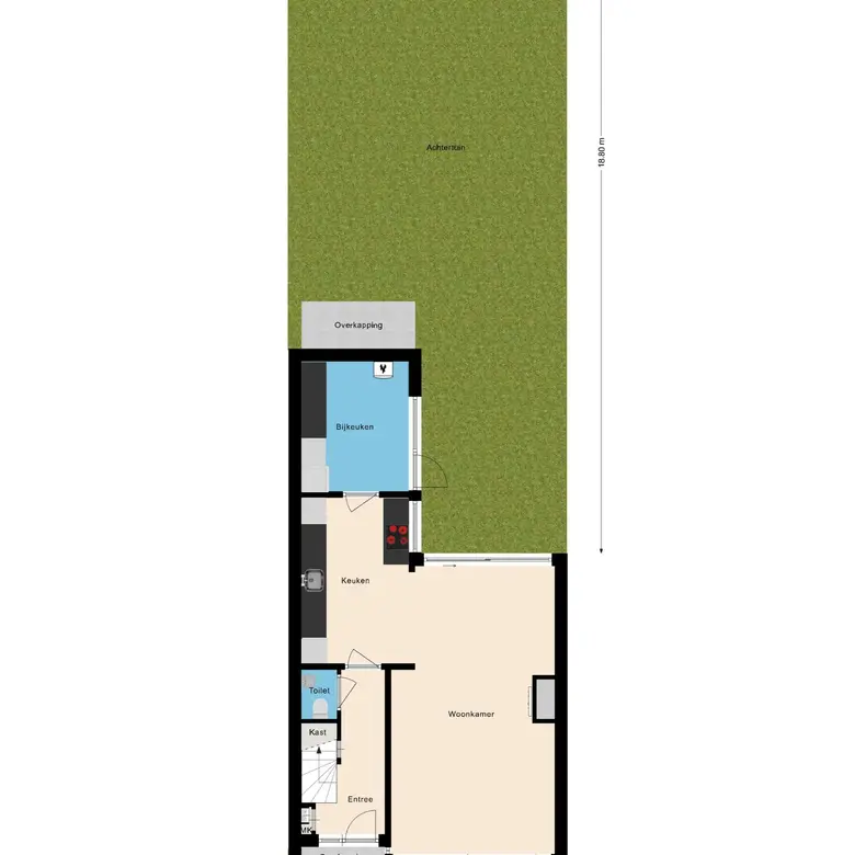 Plattegrond 1 van Pieter de Hooghstraat 65