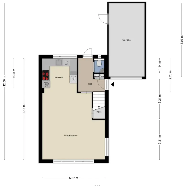 Plattegrond 2 van Korteweide 61