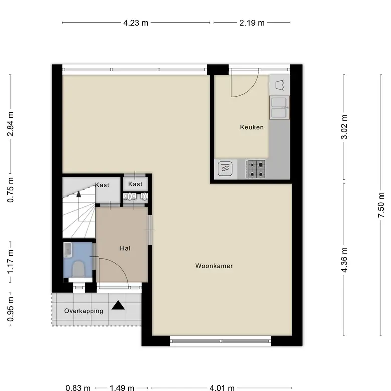 Plattegrond 2 van Middenweg 316