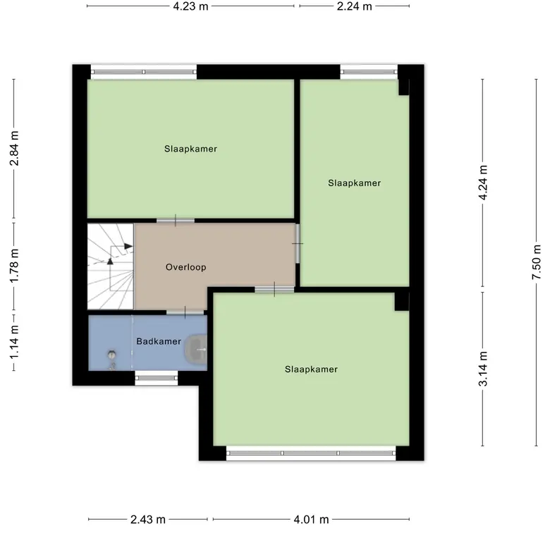 Plattegrond 4 van Middenweg 316
