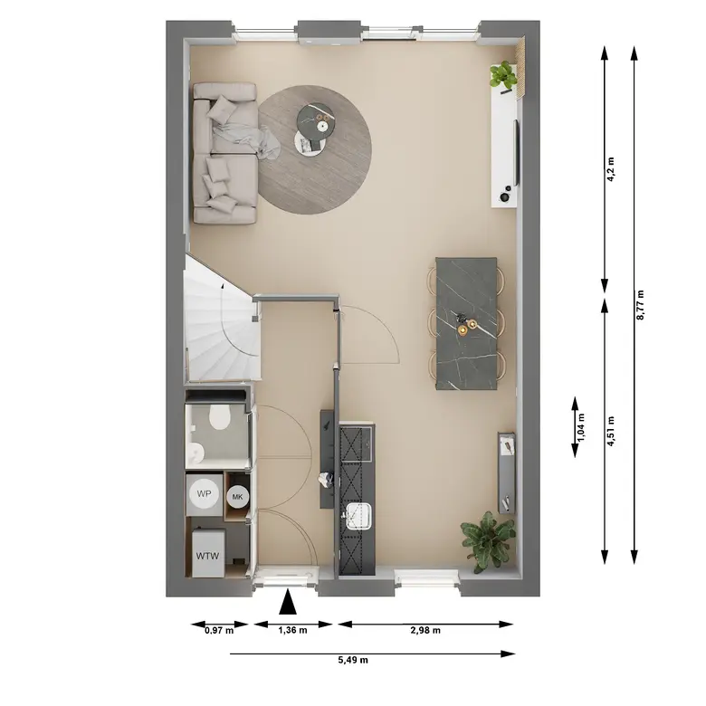 Plattegrond 1 van De Klamp 218