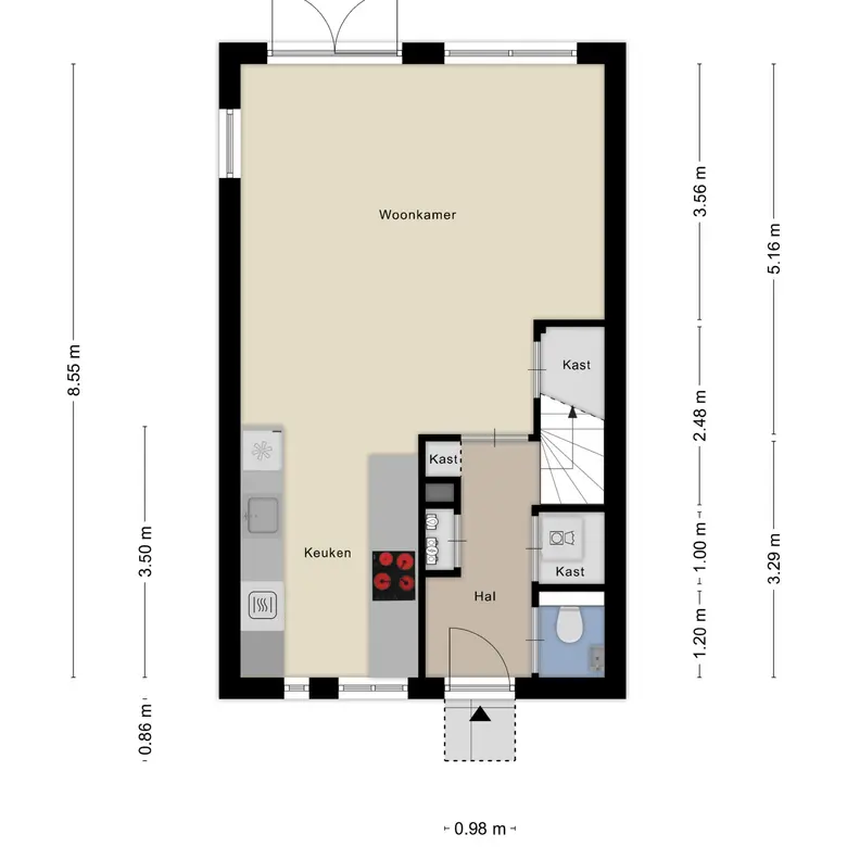 Plattegrond 1 van Vangstok 6