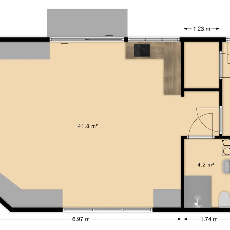 Plattegrond 1 van Burgemeester Mooijstraat 4a