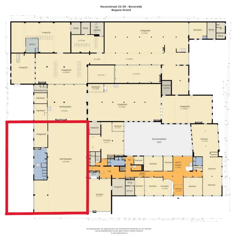 Plattegrond 1 van Havenstraat 18