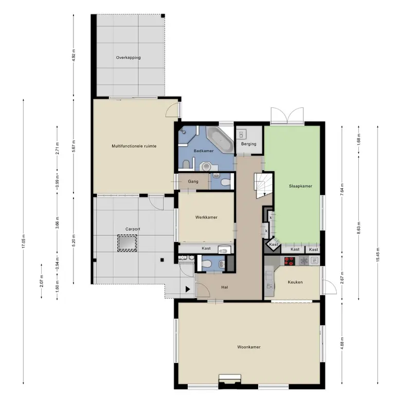 Plattegrond 2 van Jean Monnetstraat 15